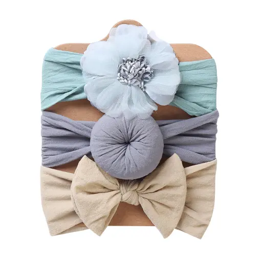 3 piece set of baby headbands, designed for infants and toddlers