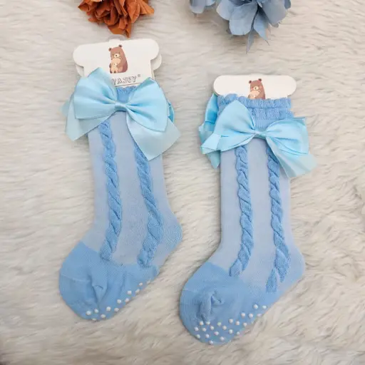 Baby Bow Socks Long Tube Cotton Girls Socks Solid Color With Ribbon 3 Baby Bow Socks Long Tube Cotton Girls Socks Solid Color With Ribbon 3
