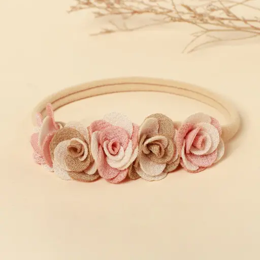 Baby Floral with Nylon Headbands for Newborn Girls (4)