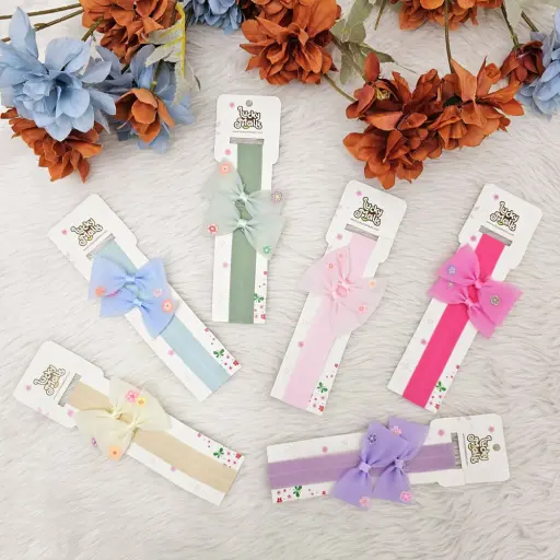 Baby Girl Double Bow Stretchable Headband (7)
