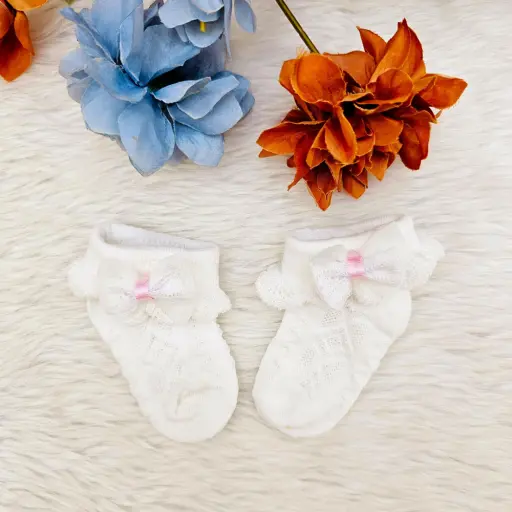 Baby Girl Lace Bow Ankle Socks Frilly Design Socks 6