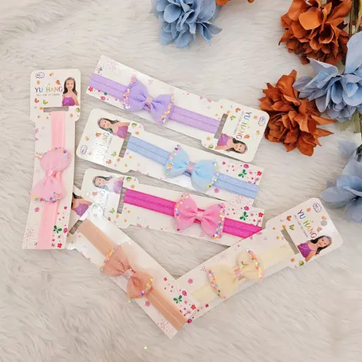 Baby Girl Multicolor Glittering Bow Headband (Pack of 6)