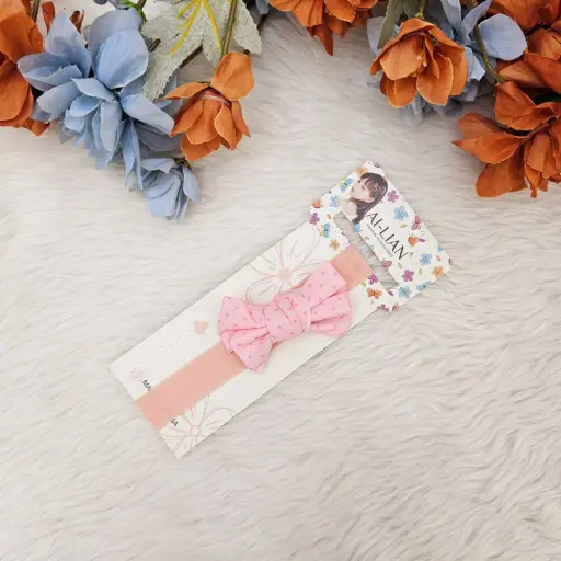 Baby Girls Polka dots Bow Headbands Newborn Girls Soft Elastic Hair Bow (2)