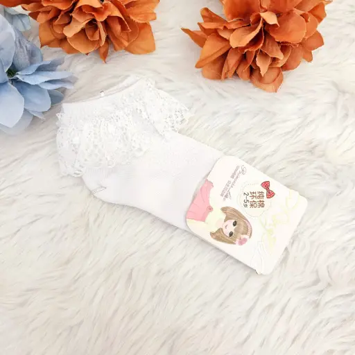 Baby Girls Sock Lovely Ruffle Lace Cuff Socks Breathable Cotton Socks (2)
