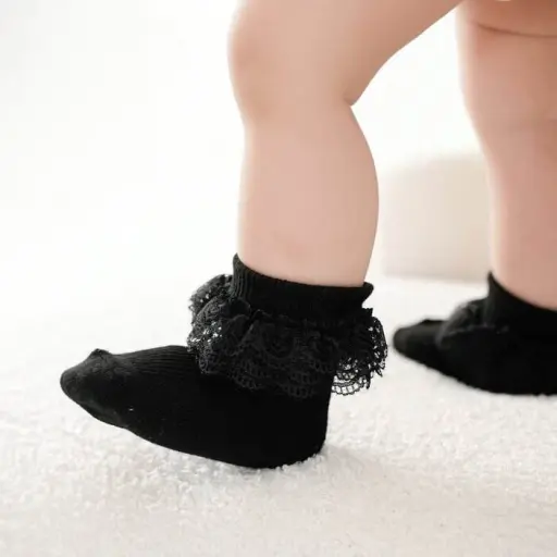 Baby Socks Newborn Girl Clothes Eyelet Frilly Lace Socks 3
