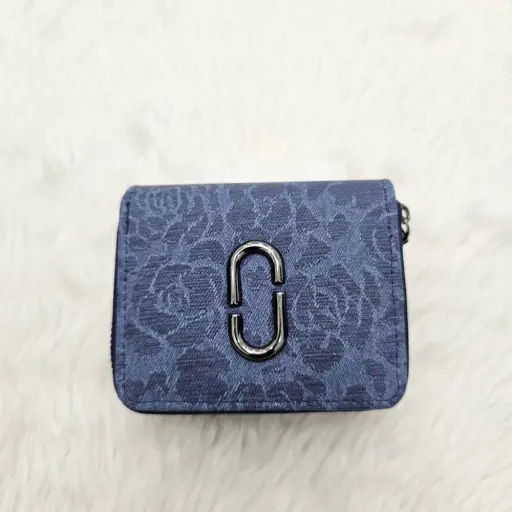 Blue Denim Mini Compact wallet For Woman