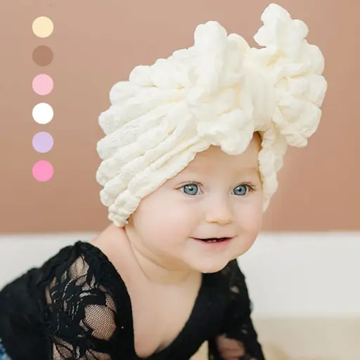 Bubble Soft Bow Hat For Newborn 
