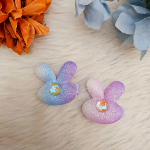 Bunny Hair Clips Hairpins with Glitter Rabbit Ears Baby Girls Hair Clip 3 Bunny Hair Clips Hairpins with Glitter Rabbit Ears Baby Girls Hair Clip 3