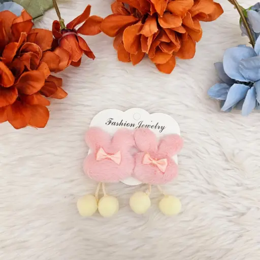 Cartoon Rabbit Shape With A small Bow Tie And A Hanging Pom Pom  (5)