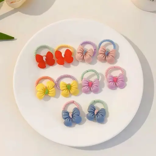 Children Cute Candy Color Small Mini Thumb Hair Ties Set 3