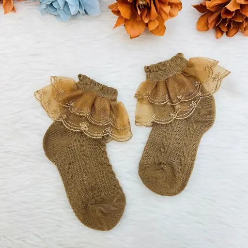 Cotton Dress Lace Ankle Dance Socks for Girls 5