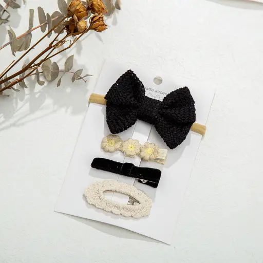 Crochet Daisy Baby Girls Hair Bows For Babies 2