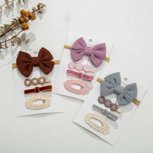 Crochet Daisy Baby Girls Hair Bows For Babies Crochet Daisy Baby Girls Hair Bows For Babies