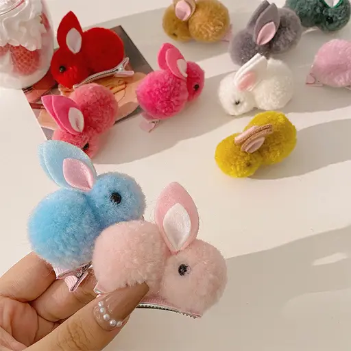 Cute 3D Rabbit Plush Hair Clips Accessories only 1 Cute 3D Rabbit Plush Hair Clips Accessories only 1