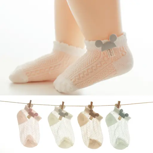 Cute Cartoon Design Breathable Socks For Newborn Babies