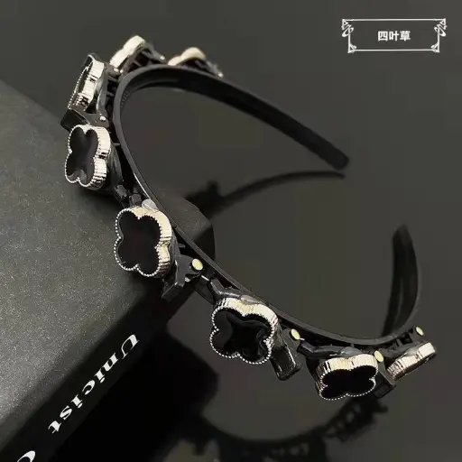Double Layer Bands Clip Hairbands With hair clips have convex teeth (4)