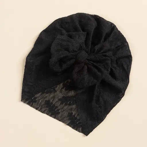 Elastic Mesh Hat Fetal Hat Bow Cross Border Childrens Hair Accessories (4)