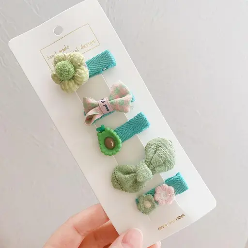 Five Piece Set of Hair Clips Butterfly Duckbill Versatile Hair Accessories for Girls 2