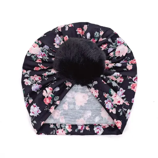Floral Printed Soft Cotton Turban For Babies