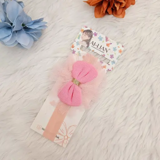 Flower & Bow Stretchable, Nylon Headband for Newborn Infant Toddlers