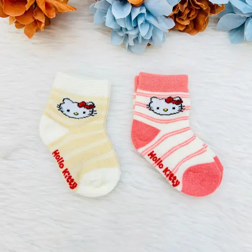 Hello Kitty Pink Plaid Ankle Length Pull On Cotton Blend Socks