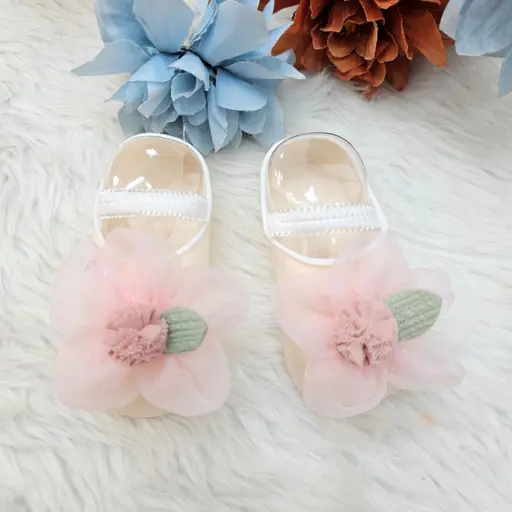 Infant Girls Cotton Soft Mesh Flower Accent Ankle Length (2)