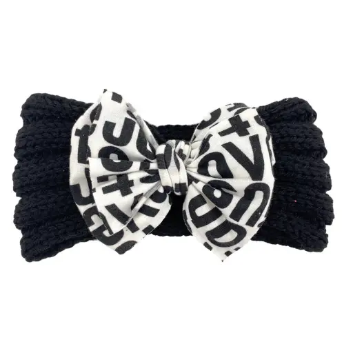 Infant Printed Bow Knitted Headbands for Toddler