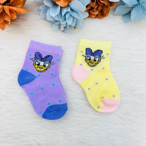 Kids Cartoon Printed Ankle Length Socks pack of 2 4