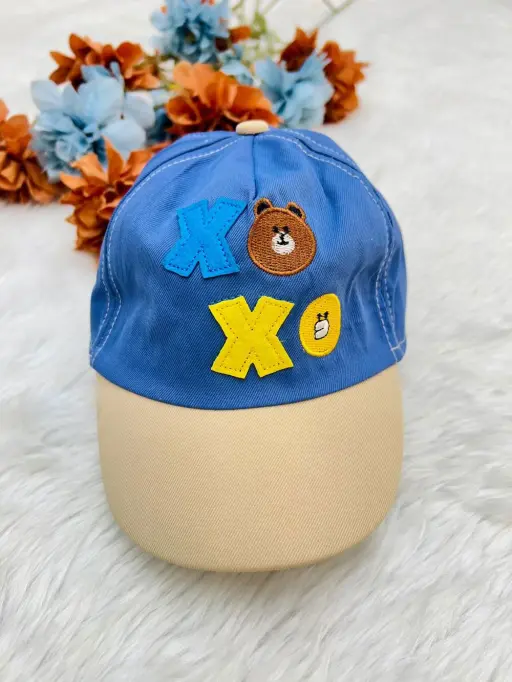 Kids Colorful cotton baseball cap with character patches