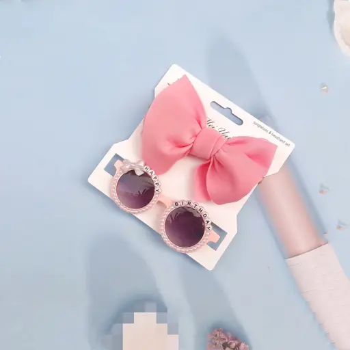 Kids Happy Birthday Sunglasses And Bow Headband