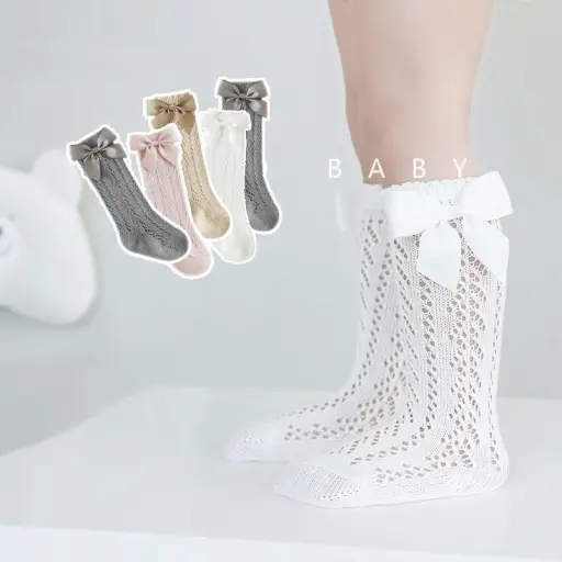 Kids Knee Mesh Spring Summer Baby Girls Bow Tube Sock 1 Kids Knee Mesh Spring Summer Baby Girls Bow Tube Sock 1