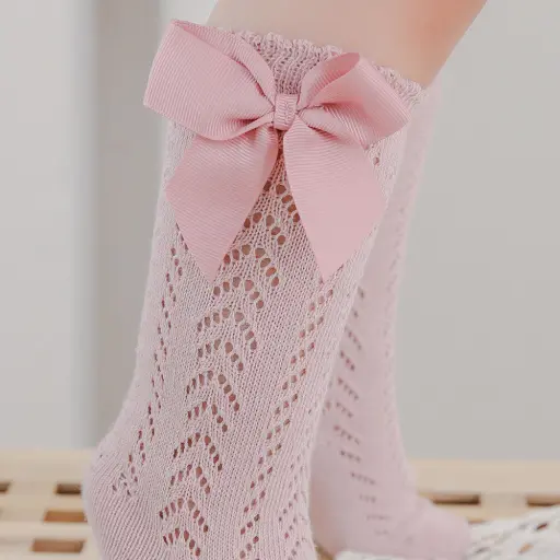 Kids Knee Mesh Spring Summer Baby Girls Bow Tube Sock 4