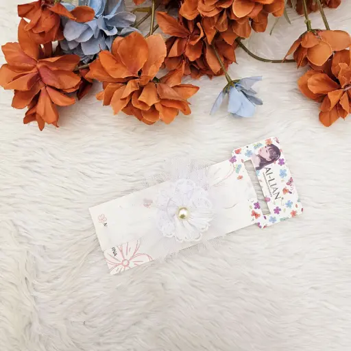 Layered Fabric Flower And A Central Pearl Accent Headband (5)