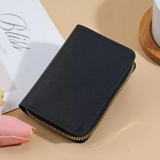 Minimalist PU Leather Zipper Closure Wallet with Pouch 3