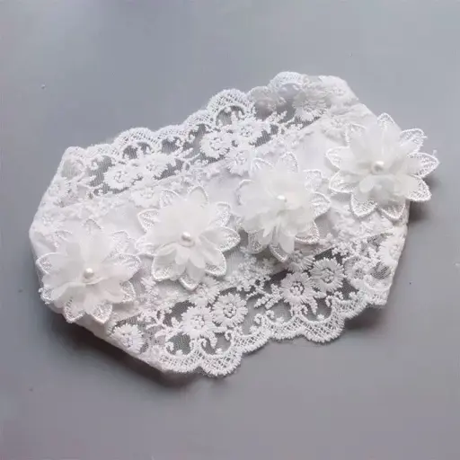 Newborn Boy Girl Kids Princess Fabric Elastic Hairband With Lace Flower