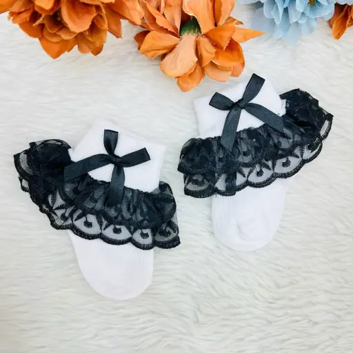 Newborns Solid Color Lace Socks Soft and Delicate Solid Color Socks 1