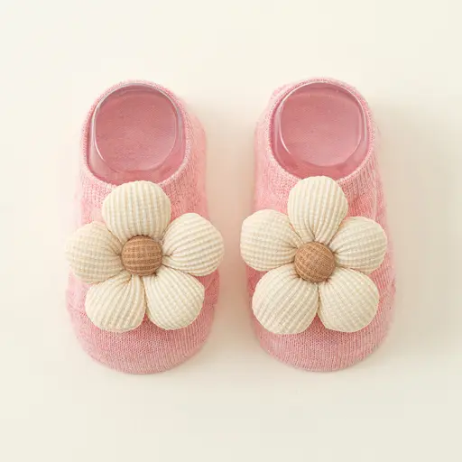 Non Slip Little Girls Cute Flowers Bowknot Cartoon Floor Baby Girls Ruffle Socks
