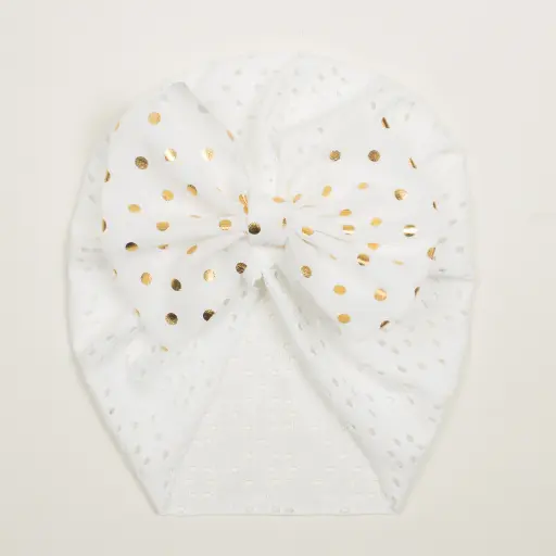 Bow Hat Children's Breathable And Comfortable Hole Hat White