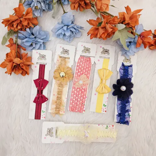 Random Colored Mixed Design Baby Girl Headband (Pack of 6) 1