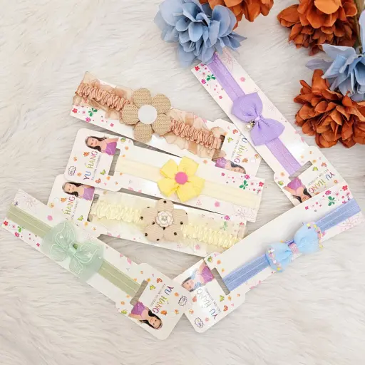 Random Design Mixed color Baby Girls Hairbands Hair Accessory (Pack Of 6) (4) 1