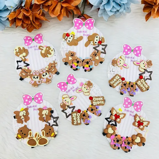 Random Mixed Designed Hair Clips For Kids