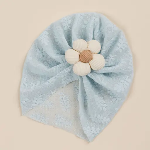 Solid Color  Large Flower Bow Head Wrap Turban For Newborn (4)