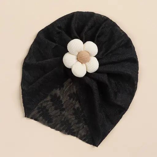 Solid Color  Large Flower Bow Head Wrap Turban For Newborn (5)