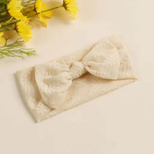 Solid Color Bow Tie Patched Design Stretchable Headbands
