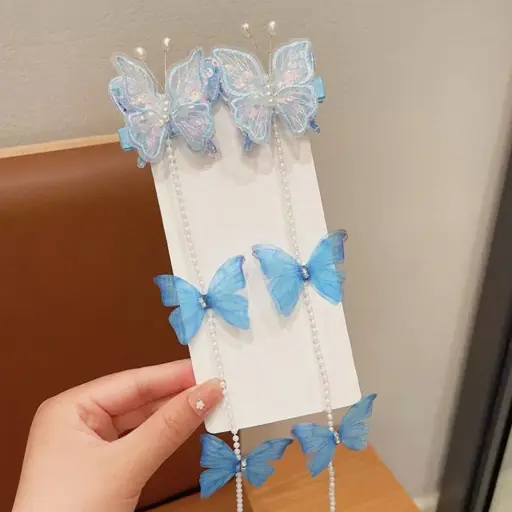 Super Fairy Butterfly Braided Hair Chain Clip 2