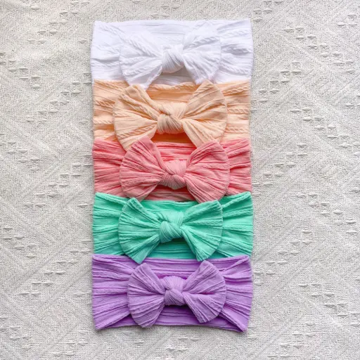 Toddler Turban Headbands Elastic Headdress 5pcs Baby Hair Bands For Infants Girls