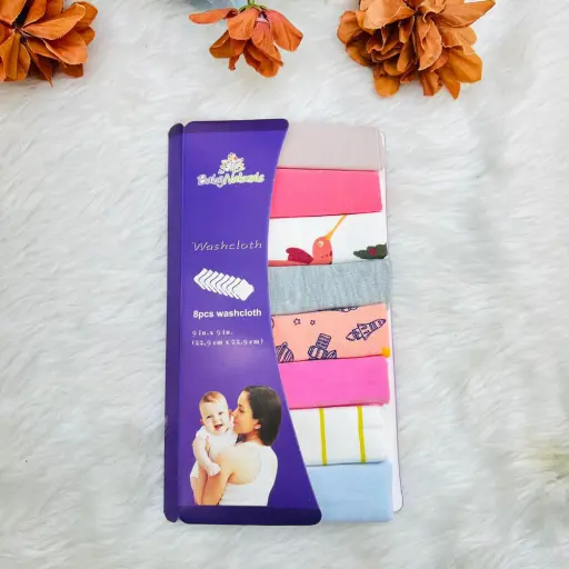 Washcloth Wipes Set Soft Terry Washcloth Sets Pack of 8 3