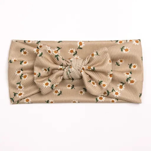 New Baby Print Bow Headscarf Comfortable Hair Accessories type 2