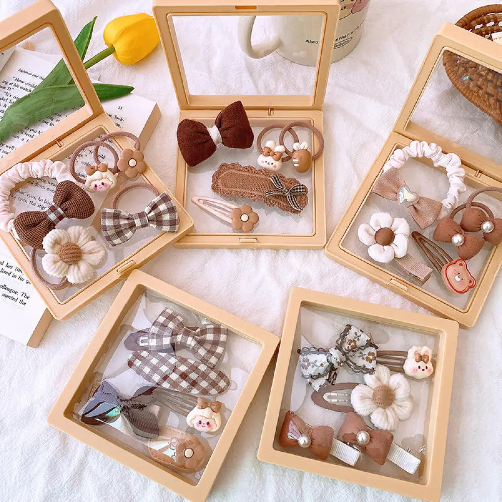 5pcsset Lovely Toddler Princess Childrens Cartoon Hair Clip Sets for Kids