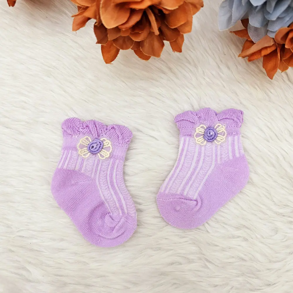 A Ruffled Cuff With A Decorative Crocheted Or Knitted Flower Socks 5